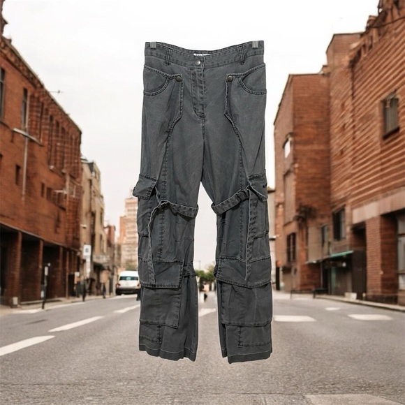 Acne Studios Gray Cargo Pants, Size 32 160/60A - Picture 2 of 13